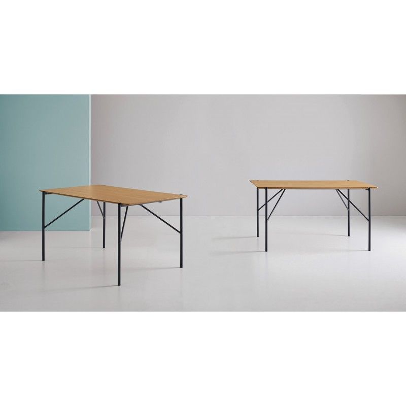 Mesa fija AIS 140 roble/blanco